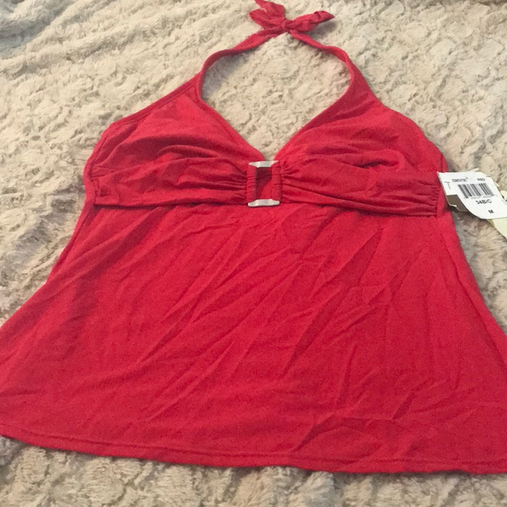 NWT Medium Red halter type tankini
